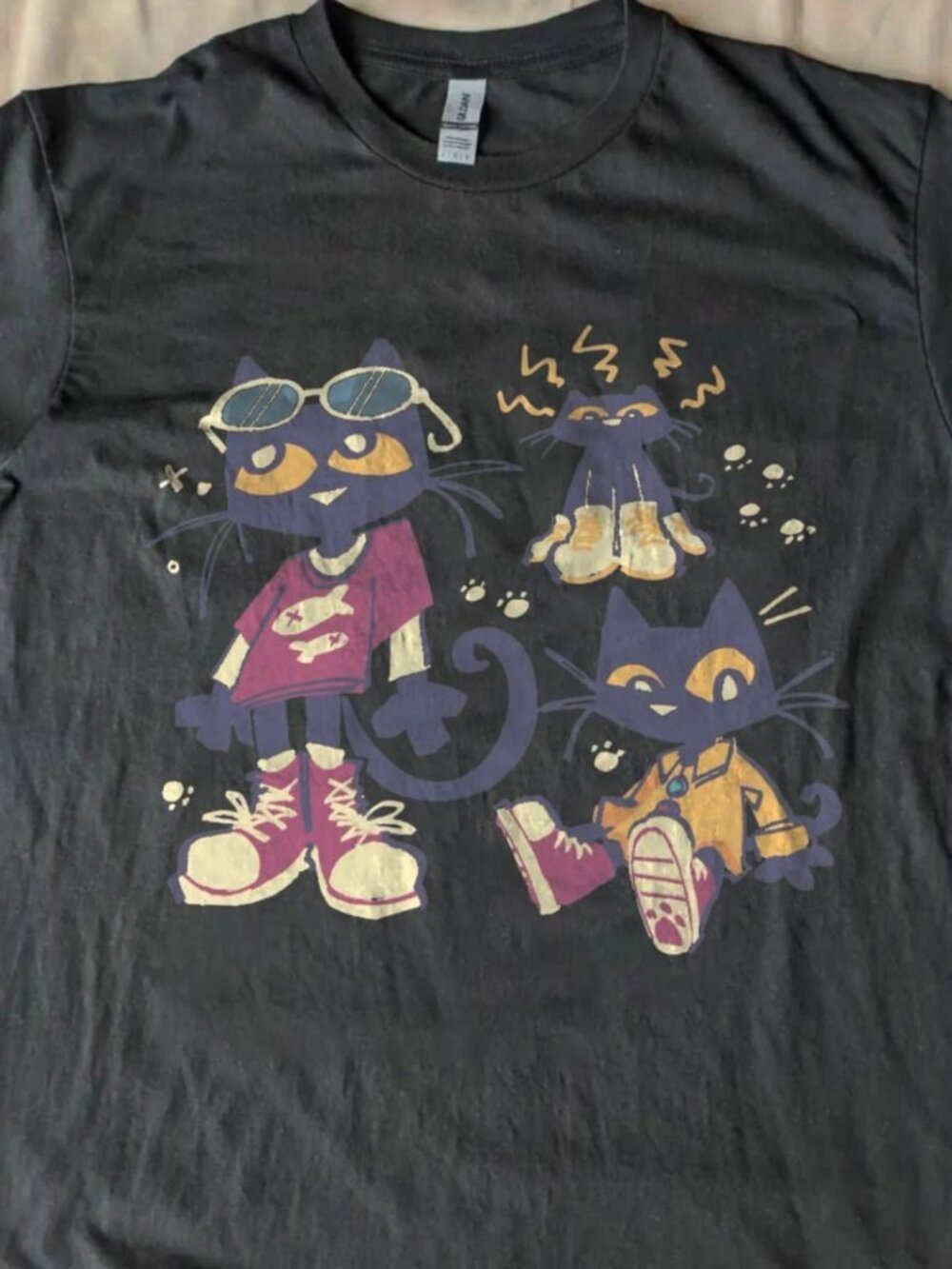 Gildan Black Pete The Cat Baby Graphic Tshirt